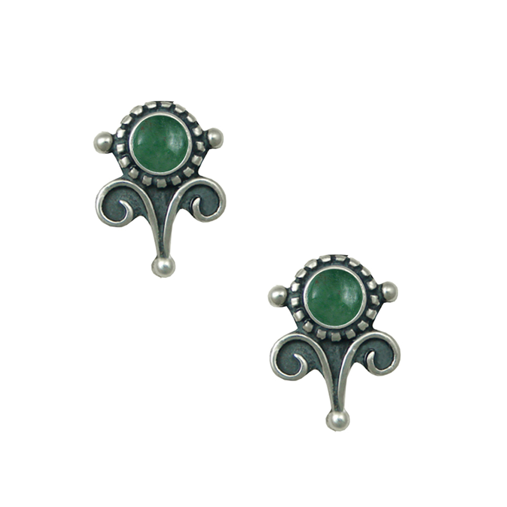Sterling Silver Petite Jade Post Stud Earrings